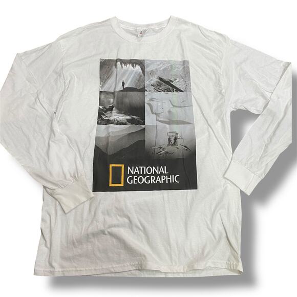 National Geographic Long Sleeve Tee Size Large Cotton Graphic T-Shirt - Picture 1 of 8